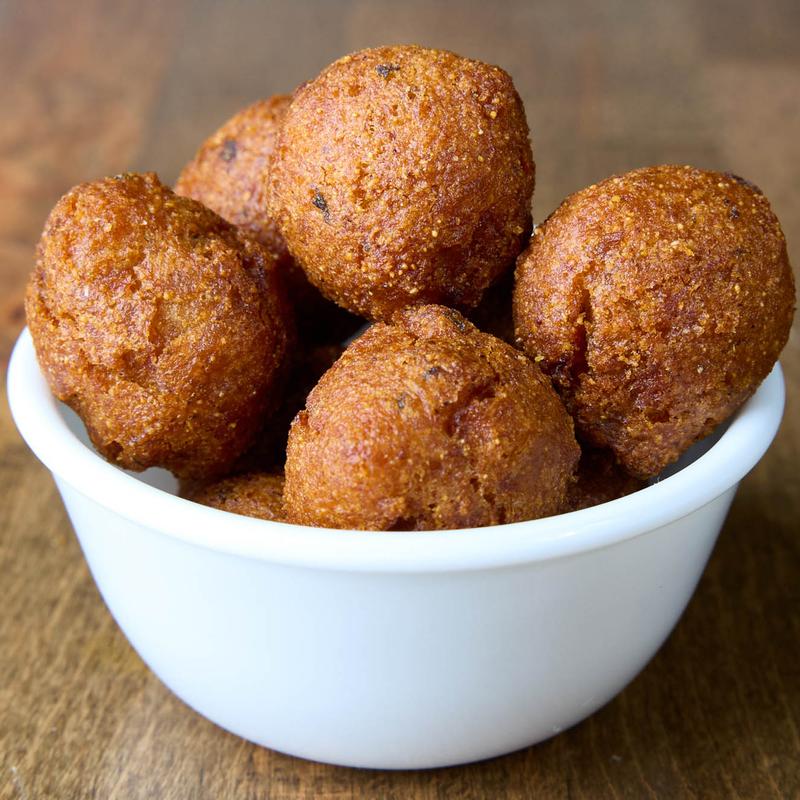 Bowl of golden hushpuppies
